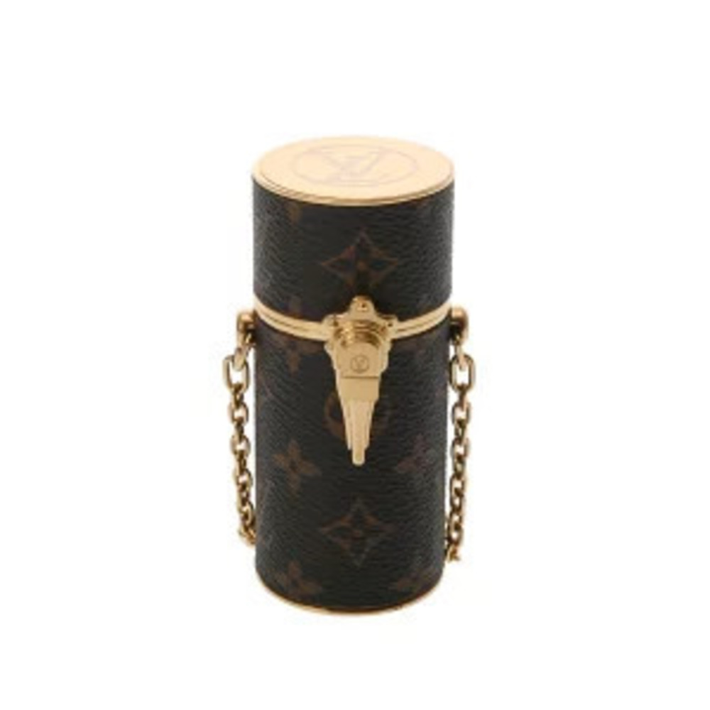 Louis Vuitton Monogram Lipstick Case Gold Canvas Metal Accessories